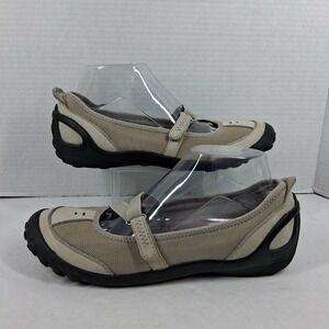 Privo by Clarks Womens 9M Tan Beige Mesh Leather Mary Jane Sneakers 76615